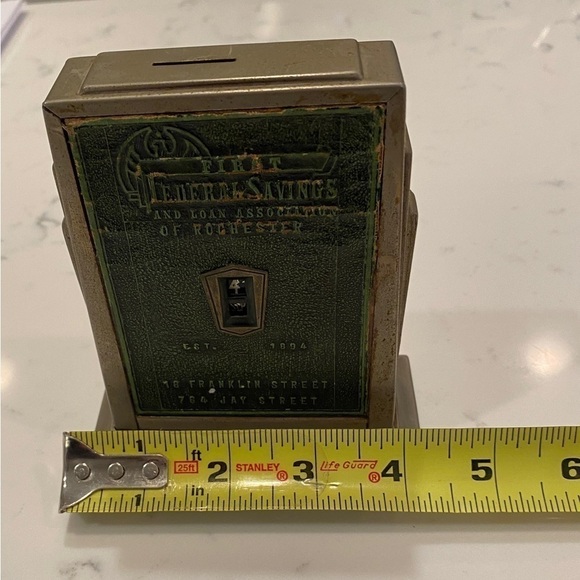 Vintage First Federal Savings Toy Coin Book Piggy Bank of Rochester USA TOY - Picture 12 of 14